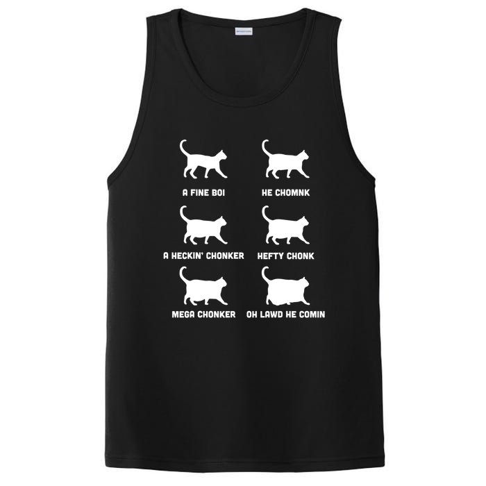 Funny Gift Cats Meme Chonk Cat Chart PosiCharge Competitor Tank