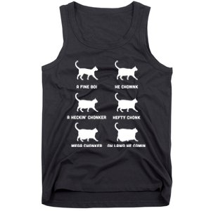 Funny Gift Cats Meme Chonk Cat Chart Tank Top