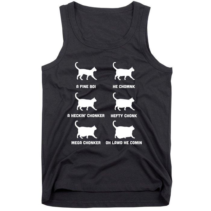 Funny Gift Cats Meme Chonk Cat Chart Tank Top