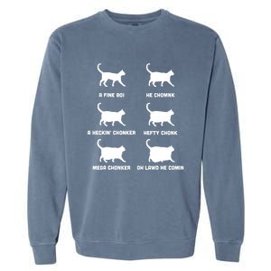 Funny Gift Cats Meme Chonk Cat Chart Garment-Dyed Sweatshirt