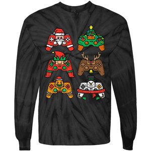 Festive Gaming Controller for Christmas Fun Tie-Dye Long Sleeve Shirt