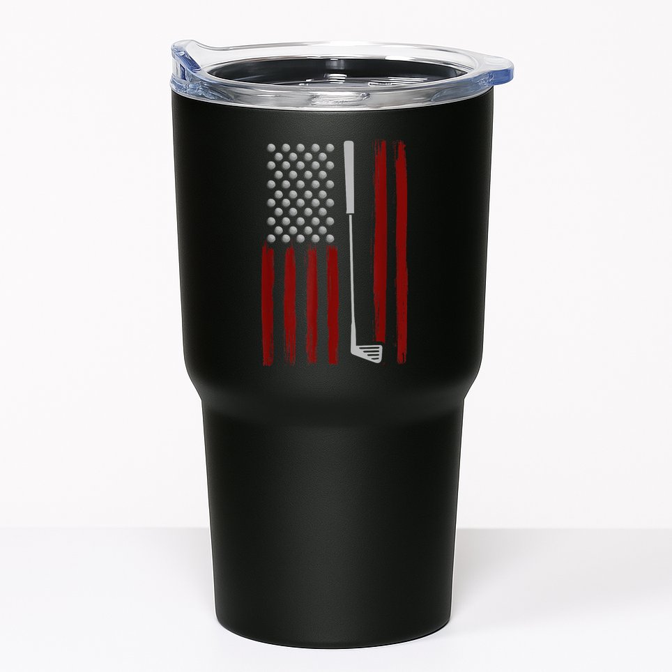 Funny Golf Club Retro American Flag Golf Gift For Golfer Gift Tumbler