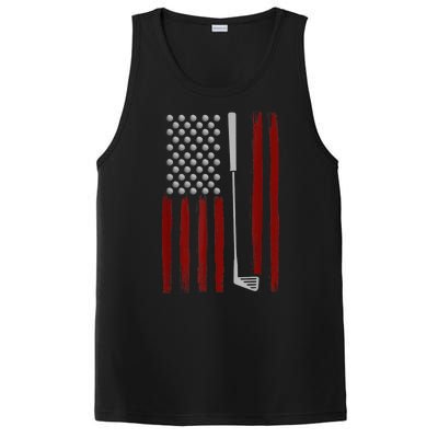 Funny Golf Club Retro American Flag Golf Gift For Golfer Gift PosiCharge Competitor Tank