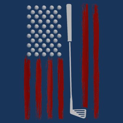 Funny Golf Club Retro American Flag Golf Gift For Golfer Gift T-Shirt