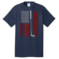 Funny Golf Club Retro American Flag Golf Gift For Golfer Gift Tall T-Shirt