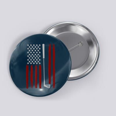 Funny Golf Club Retro American Flag Golf Gift For Golfer Gift Button