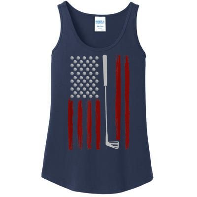 Funny Golf Club Retro American Flag Golf Gift For Golfer Gift Ladies Essential Tank