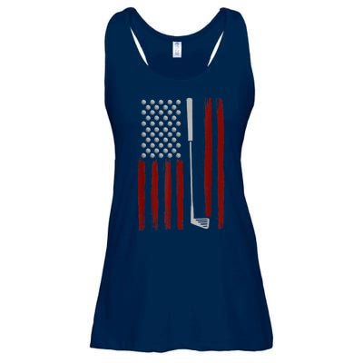 Funny Golf Club Retro American Flag Golf Gift For Golfer Gift Ladies Essential Flowy Tank