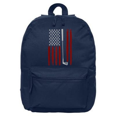 Funny Golf Club Retro American Flag Golf Gift For Golfer Gift 16 in Basic Backpack