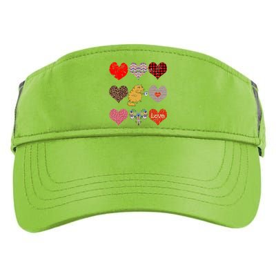 Funny Ginger Cat Hearts Pattern Coffee Lover Valentines Day Gift Adult Drive Performance Visor