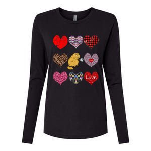 Funny Ginger Cat Hearts Pattern Coffee Lover Valentines Day Gift Womens Cotton Relaxed Long Sleeve T-Shirt