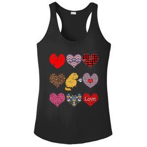 Funny Ginger Cat Hearts Pattern Coffee Lover Valentines Day Gift Ladies PosiCharge Competitor Racerback Tank