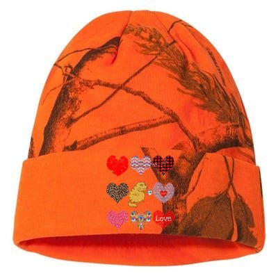 Funny Ginger Cat Hearts Pattern Coffee Lover Valentines Day Gift Kati Licensed 12" Camo Beanie