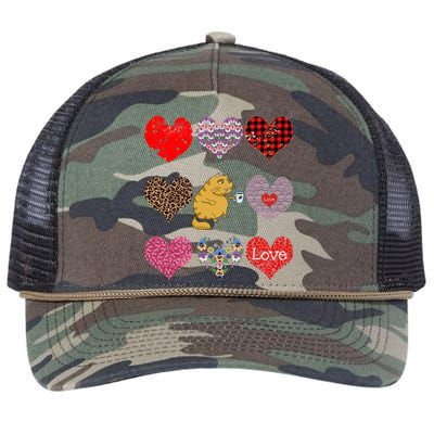 Funny Ginger Cat Hearts Pattern Coffee Lover Valentines Day Gift Retro Rope Trucker Hat Cap