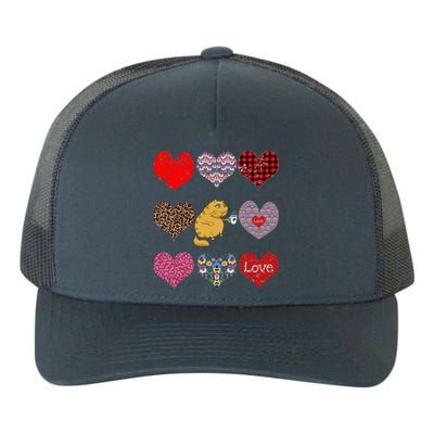 Funny Ginger Cat Hearts Pattern Coffee Lover Valentines Day Gift Yupoong Adult 5-Panel Trucker Hat