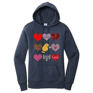 Funny Ginger Cat Hearts Pattern Coffee Lover Valentines Day Gift Women's Pullover Hoodie