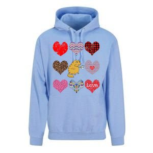 Funny Ginger Cat Hearts Pattern Coffee Lover Valentines Day Gift Unisex Surf Hoodie