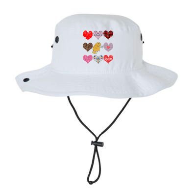 Funny Ginger Cat Hearts Pattern Coffee Lover Valentines Day Gift Legacy Cool Fit Booney Bucket Hat