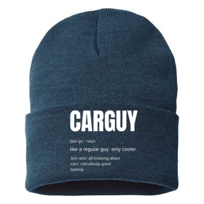 Funny Gift Car Guy Definition Sustainable Knit Beanie