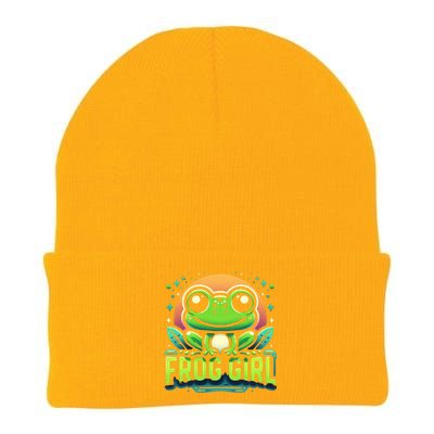 Frog Girl Cute Kawaii Anime Aesthetic Family Ambhibian Lover Knit Cap Winter Beanie