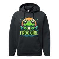 Frog Girl Cute Kawaii Anime Aesthetic Family Ambhibian Lover Performance Fleece Hoodie