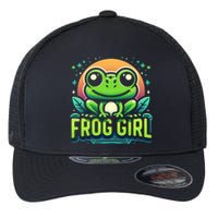 Frog Girl Cute Kawaii Anime Aesthetic Family Ambhibian Lover Flexfit Unipanel Trucker Cap