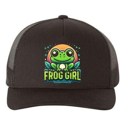 Frog Girl Cute Kawaii Anime Aesthetic Family Ambhibian Lover Yupoong Adult 5-Panel Trucker Hat