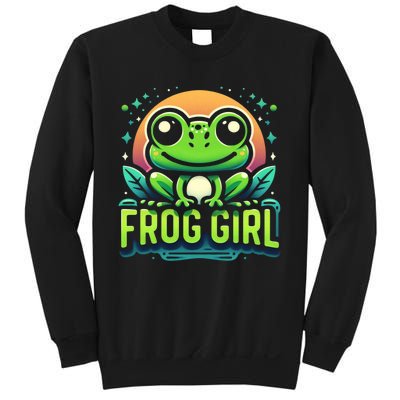 Frog Girl Cute Kawaii Anime Aesthetic Family Ambhibian Lover Sweatshirt