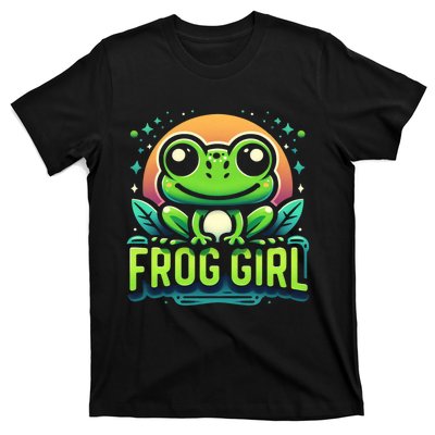 Frog Girl Cute Kawaii Anime Aesthetic Family Ambhibian Lover T-Shirt