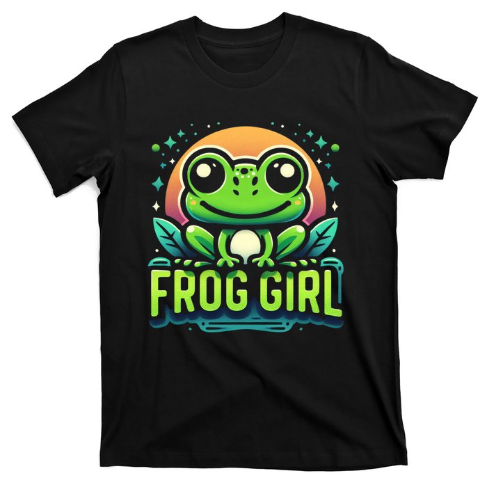 Frog Girl Cute Kawaii Anime Aesthetic Family Ambhibian Lover T-Shirt