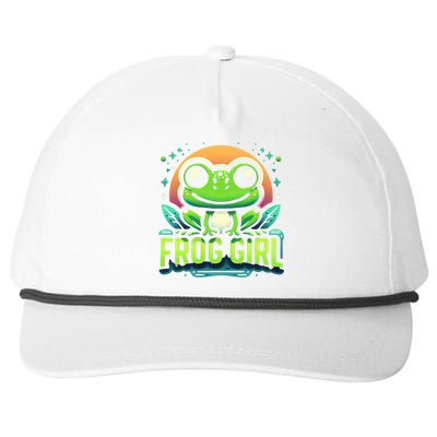 Frog Girl Cute Kawaii Anime Aesthetic Family Ambhibian Lover Snapback Five-Panel Rope Hat