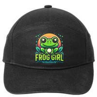 Frog Girl Cute Kawaii Anime Aesthetic Family Ambhibian Lover 7-Panel Snapback Hat