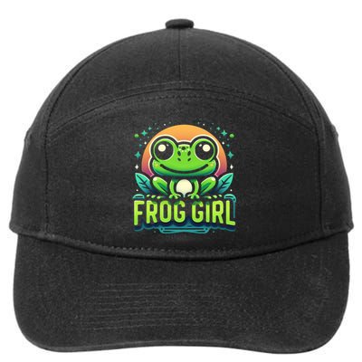 Frog Girl Cute Kawaii Anime Aesthetic Family Ambhibian Lover 7-Panel Snapback Hat