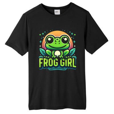 Frog Girl Cute Kawaii Anime Aesthetic Family Ambhibian Lover Tall Fusion ChromaSoft Performance T-Shirt