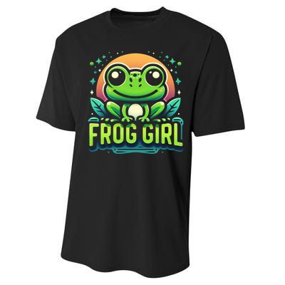 Frog Girl Cute Kawaii Anime Aesthetic Family Ambhibian Lover Performance Sprint T-Shirt