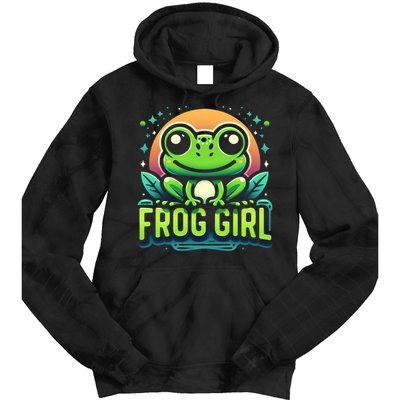 Frog Girl Cute Kawaii Anime Aesthetic Family Ambhibian Lover Tie Dye Hoodie