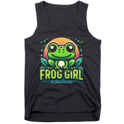 Frog Girl Cute Kawaii Anime Aesthetic Family Ambhibian Lover Tank Top