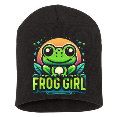 Frog Girl Cute Kawaii Anime Aesthetic Family Ambhibian Lover Short Acrylic Beanie