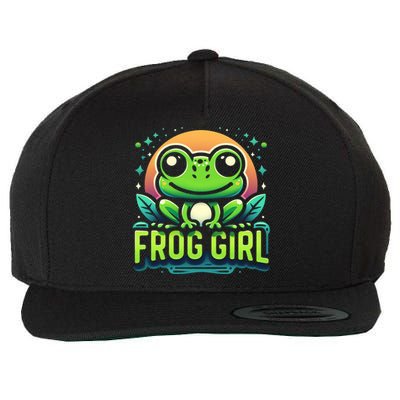 Frog Girl Cute Kawaii Anime Aesthetic Family Ambhibian Lover Wool Snapback Cap