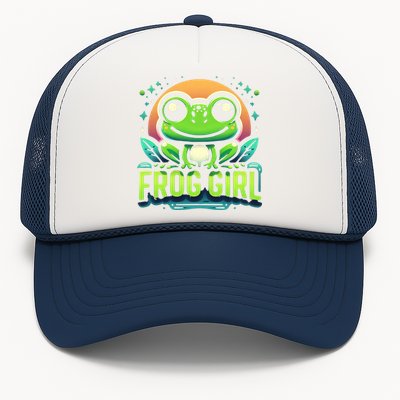 Frog Girl Cute Kawaii Anime Aesthetic Family Ambhibian Lover Trucker Hat