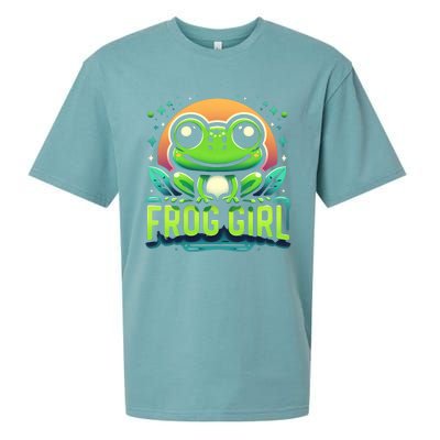 Frog Girl Cute Kawaii Anime Aesthetic Family Ambhibian Lover Sueded Cloud Jersey T-Shirt