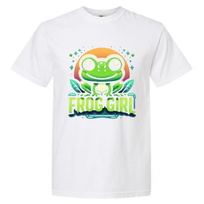 Frog Girl Cute Kawaii Anime Aesthetic Family Ambhibian Lover Garment-Dyed Heavyweight T-Shirt