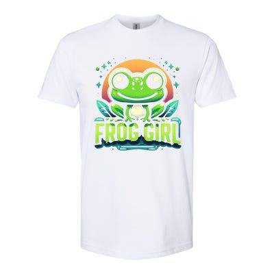 Frog Girl Cute Kawaii Anime Aesthetic Family Ambhibian Lover Softstyle CVC T-Shirt