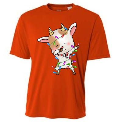 Funny Goat Christmas Dabbing Great Gift Cooling Performance Crew T-Shirt