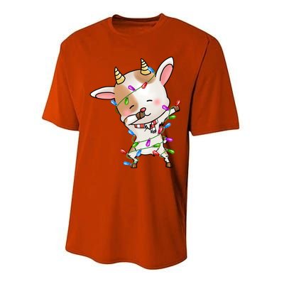 Funny Goat Christmas Dabbing Great Gift Performance Sprint T-Shirt