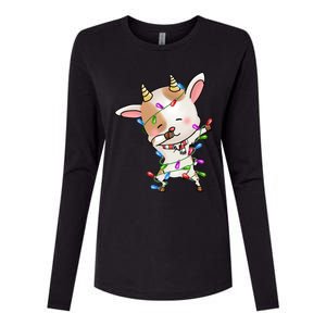 Funny Goat Christmas Dabbing Great Gift Womens Cotton Relaxed Long Sleeve T-Shirt