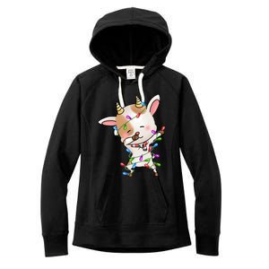 Funny Goat Christmas Dabbing Great Gift Women's Fleece Hoodie