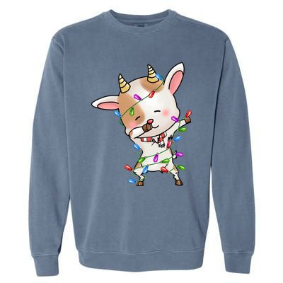 Funny Goat Christmas Dabbing Great Gift Garment-Dyed Sweatshirt