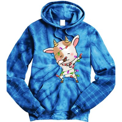 Funny Goat Christmas Dabbing Great Gift Tie Dye Hoodie