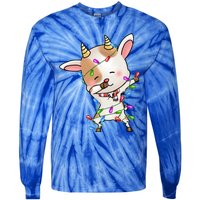 Funny Goat Christmas Dabbing Great Gift Tie-Dye Long Sleeve Shirt